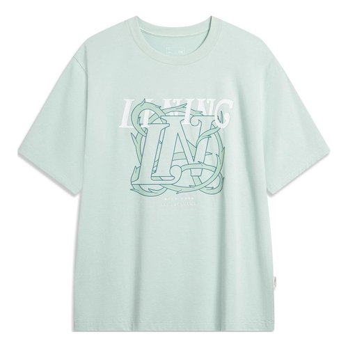 Li-Ning Floral Graphic T-shirt - Light Green/White - AHSU315.2