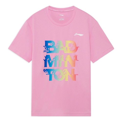 Li-Ning Graphic Quick-Drying Badminton T-shirt - Pink - AHSS471.4