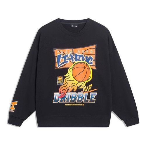 Li-Ning Hoops Cartoon Graphic Sweatshirt - Black - AWDT553.2