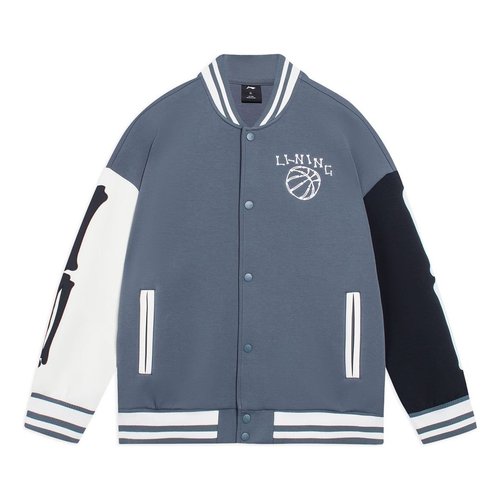 Li-Ning Hoops Graphic Baseball Jacket - Storm Blue/White/Black - AJDSB17.4