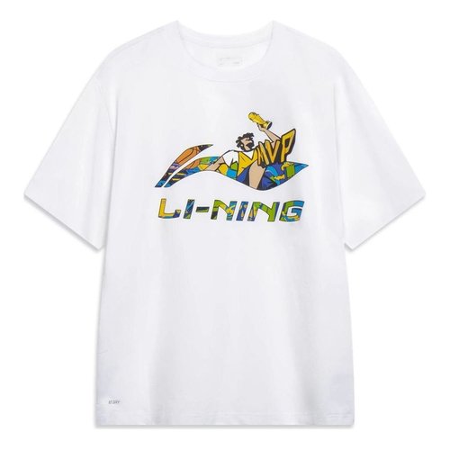 Li-Ning Hoops Graphic T-shirt - White/Multi-Color - AHST567.1