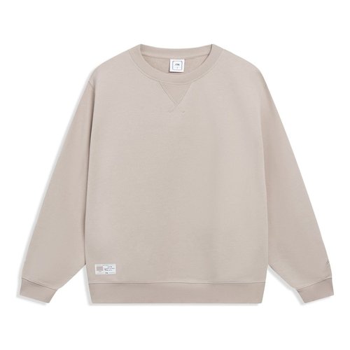 Li-Ning Lifestyle Cotton Crew Neck Sweatshirt - Brown - AWDT073.2