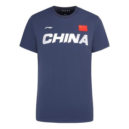 Li-Ning Lifestyle Sportswear Premium Tee - Blue/White - AHSS983.1