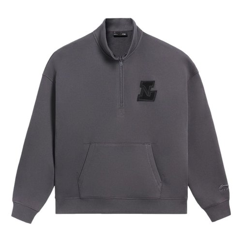 Li-Ning Logo Half Zip Sweatshirt - Dark Grey/Black - AWDSA05.1