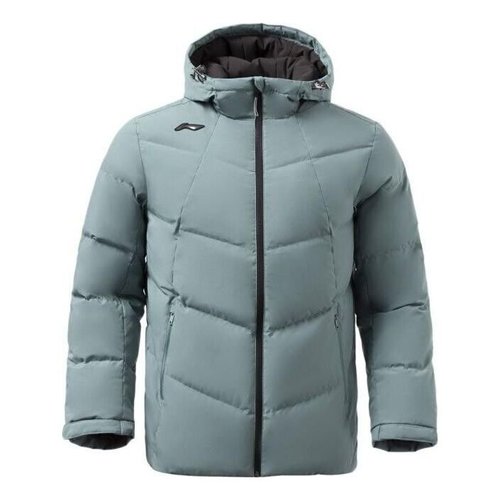 Li-Ning Logo Print Warm Down Jacket - Blue - AYMR017.6