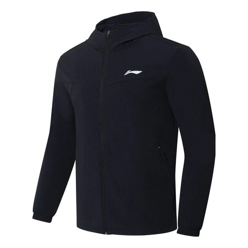 Li-Ning Logo Running Windbreaker - Black/White - AFDS365.6