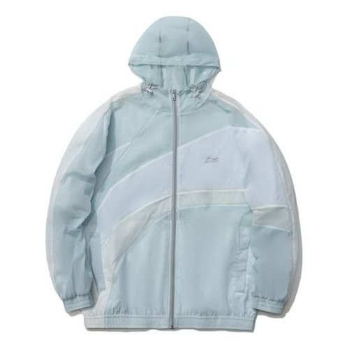 Li-Ning Logo Sports Windbreaker - Light Blue/White - AFDR153.1