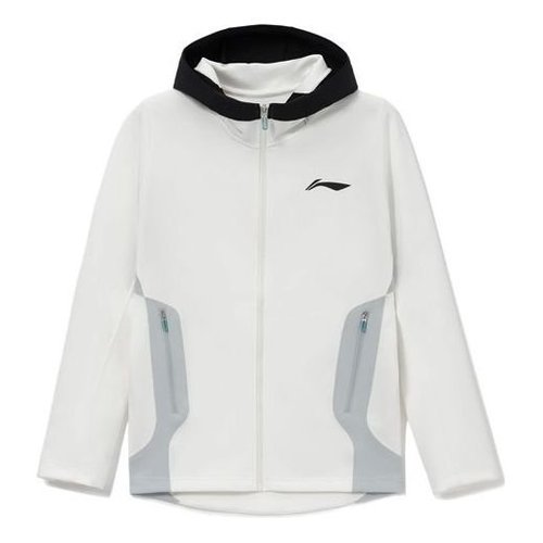 Li-Ning Professional Basketball Series Hooded Track Jacket - White/Black - AWDS105.1