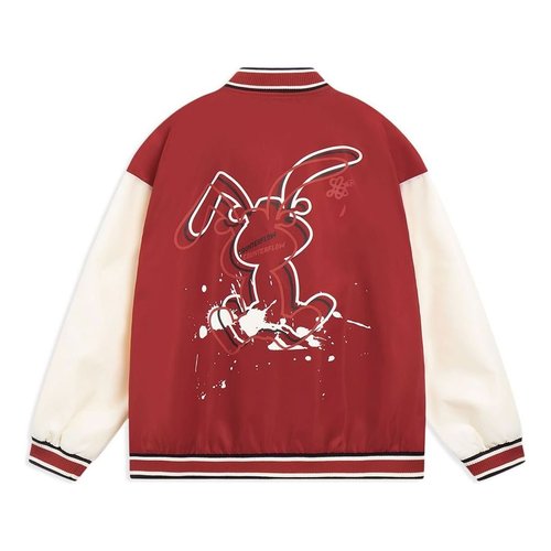 Li-Ning Rabbit Counterflow Graphic Baseball Jacket - Red - AJDT491.3