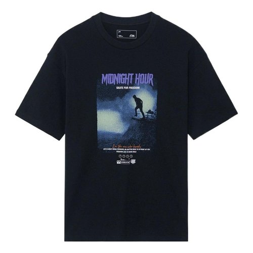 Li-Ning Skate For Freedom Graphic Loose Fit T-shirt - Black/Multi-Color - AHSS289.2