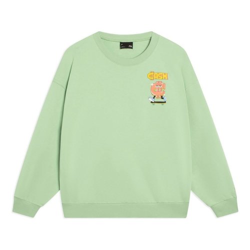 Li-Ning Skateboarding Cartoon Graphic Sweatshirt - Green - AWDT163.4
