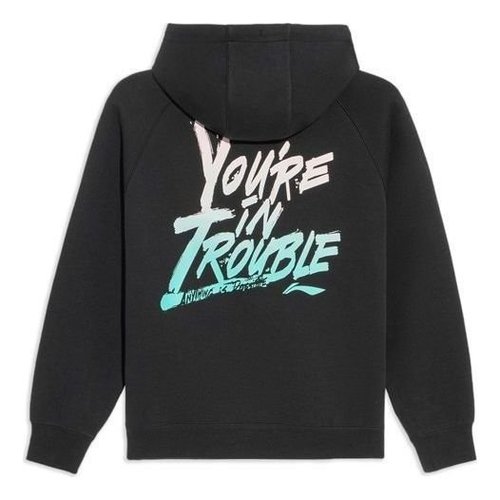 Li-Ning Sports Basketball Series Alphabet Printing Hoodie - Black/Red/Blue - AWDS103.1