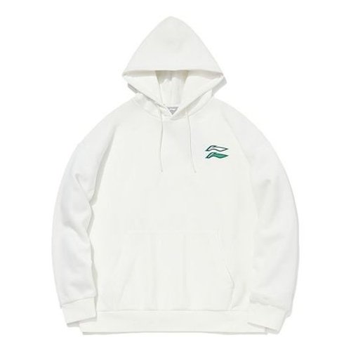Li-Ning Sports Fashion Series Loose Pullover Hoodie - White/Blue - AWDQB38.2