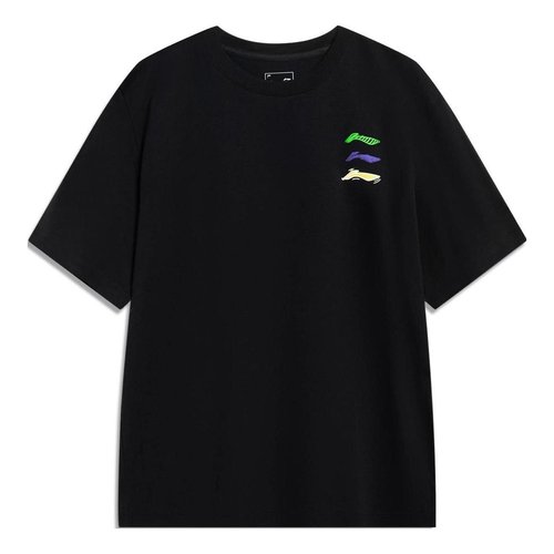 Li-Ning Triple Logo Loose Fit T-shirt - Black - AHST787.4