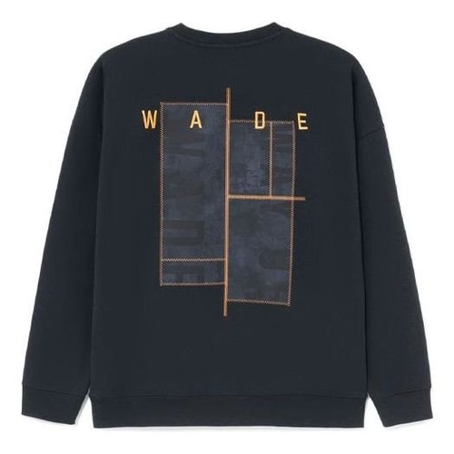 Li-Ning Wade Series Alphabet Embroidered Round Neck Pullover - Black/White/Yelllow - AWDS109.1
