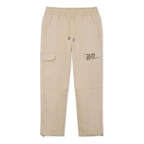 Li-Ning Wade x DFT Fleeced Straight Pants - Khaki - AKXR589.2