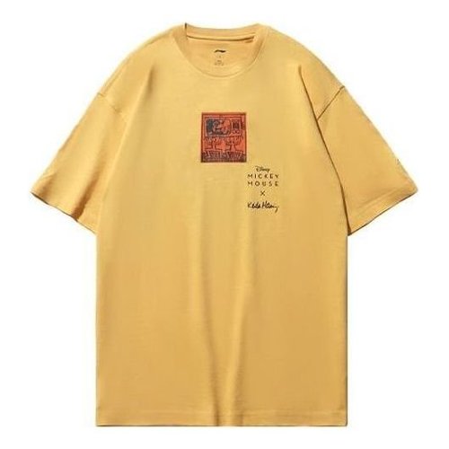 Li-Ning x Disney Mickey x Keith Haring Tee - Light Yellow/Black - AHSR503.4