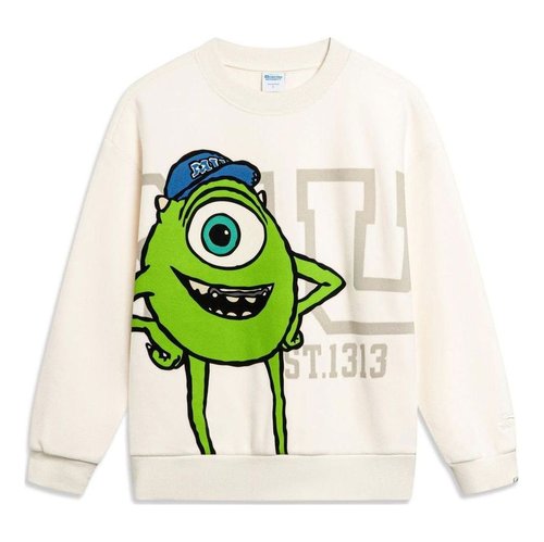 Li-Ning x Disney Monster University Warm Fleece Sweatershirt - Beige/Multi-Color - AWDT812.2