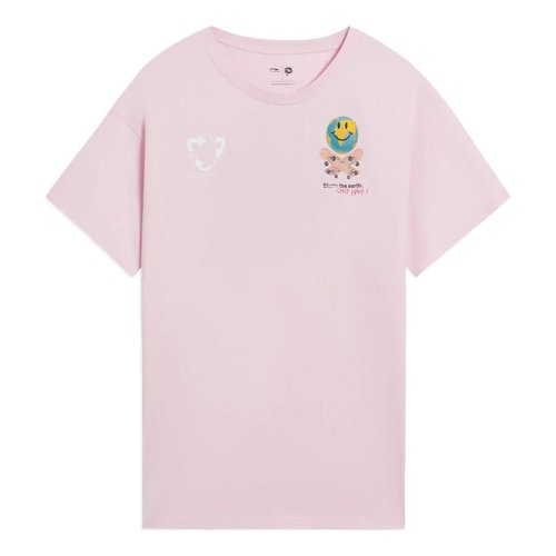 Li-Ning x Og_Slick Earth Graphic T-shirt - Pink/Multi-Color - AHSS299.4
