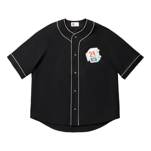 Li-Ning x Phil Hackett Graphic Baseball Shirt - Black - AFDU255.1