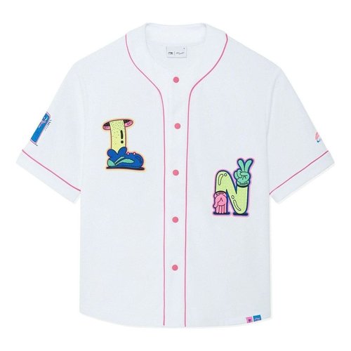 Li-Ning x Steven Harrington Graphic Baseball Shirt - White/Multi-Color - AFDSC23.2