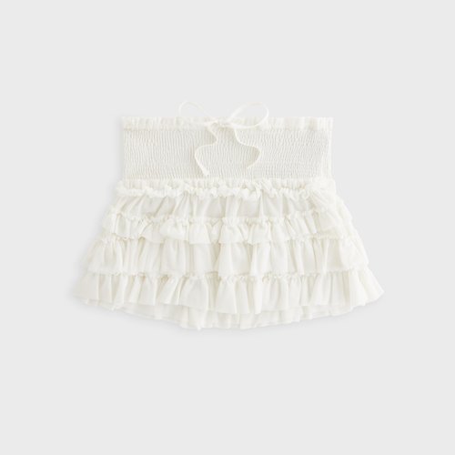 Lisa for Kith Mariko Mesh Ruffle Mini Skirt - White - W060600-101