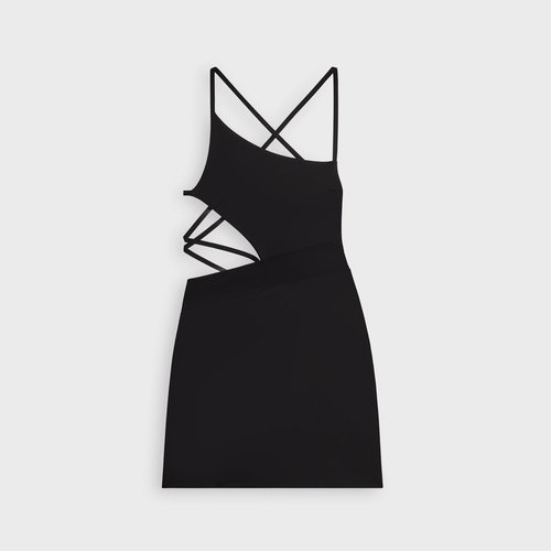 Lisa for Kith Voyez Asymmetrical Strap Mini Dress - Black - W080125-001