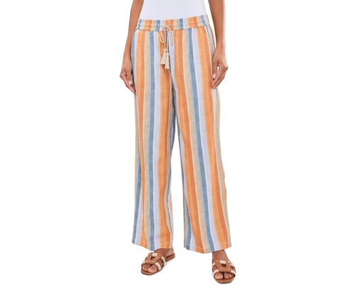 Liverpool Los Angeles Petite Mid-rise Pull On Drawstring Waistband Wide Leg Pant 28 Inseam Clothing - Stripe Print - LP4690MLP30
