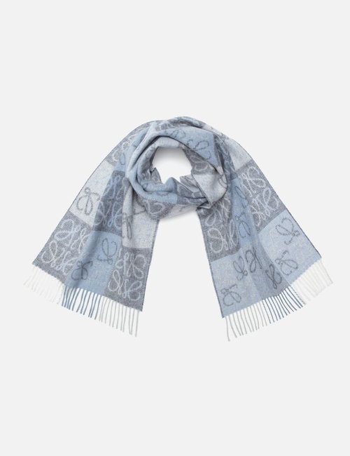 LOEWE Anagram Scarf - Blue/ White