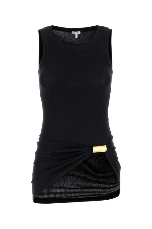 LOEWE Black Stretch Cotton Tank Top - S359Y23XAM BLACK
