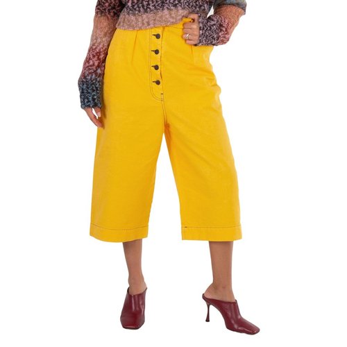 LOEWE Contrast Stitch Culottes - Black/Yellow - S359331XE1.8010