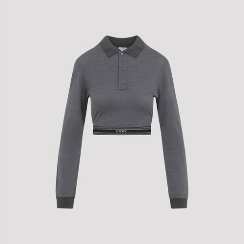 LOEWE Cropped Polo - S359Y23X97 3047 CHARCOAL MELANGE