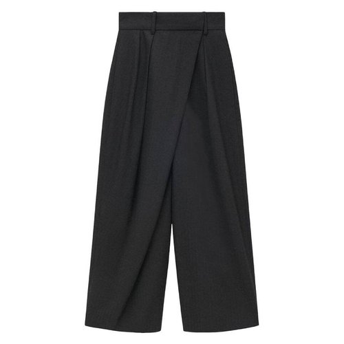 LOEWE Cropped Wrap Wool Trousers - Black/Tortoise - S540Y04XIH.1100