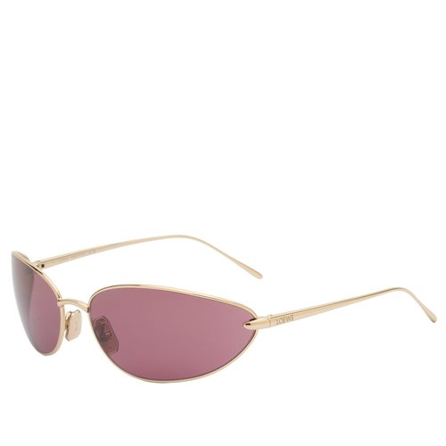 LOEWE Eyewear Signature Wrap Sunglasses - Gold/Burgundy - LW40164U-6832U