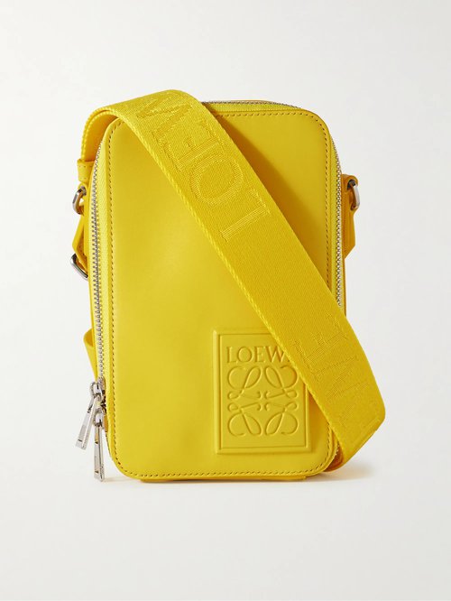 LOEWE Logo-Debossed Leather Messenger Bag - 8100 - C565S59X018100