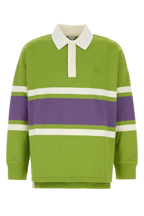LOEWE Multicolor Cotton Oversize Polo Shirt - H526Y23X76 GREENPURPLE