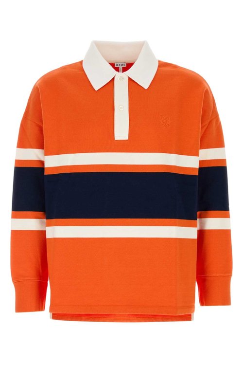 LOEWE Multicolor Cotton Oversize Polo Shirt - H526Y23X76 ORANGENAVYBLUE