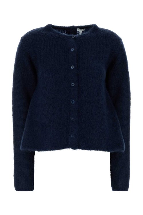 LOEWE Navy Blue Stretch Mohair Blend Cardigan - S540Y16K91 NAVYBLUE