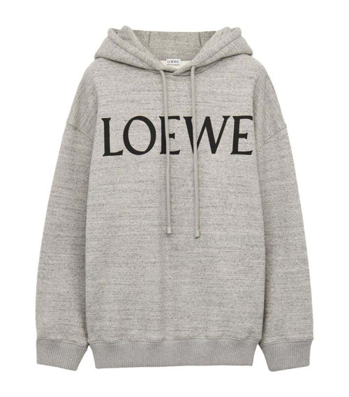 LOEWE Oversize Cotton Hoodie - Grey Melange - S359Y25X15-1440