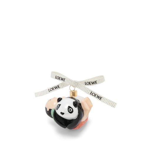 LOEWE Panda With Glass Bauble - Apple Green/White - K731H15X33