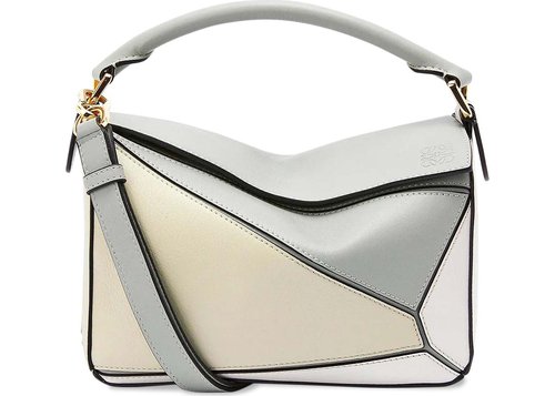 LOEWE Puzzle Mini Bag - Ash Grey/Marble Green