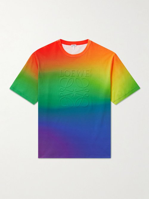 LOEWE Rainbow Anagram Logo-Debossed Cotton-Jersey T-Shirt - 9990 - H526Y22X679990