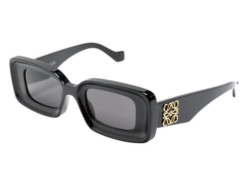 LOEWE Rectangular Sunglasses - Shiny Black/Smoke (Lw40101I 01A)