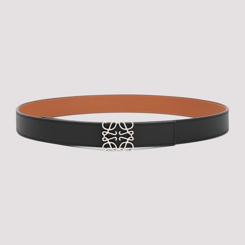 LOEWE Reversible Anagram Belt 3cm - E619Z26X03 1555 BLACK TAN PALLADIUM