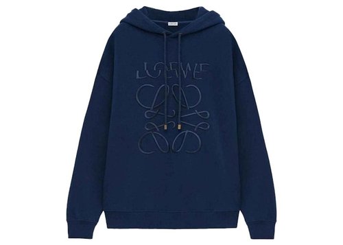 LOEWE Split Logo Relaxed Fit Hoodie - Navy Blue - H526Y25X39
