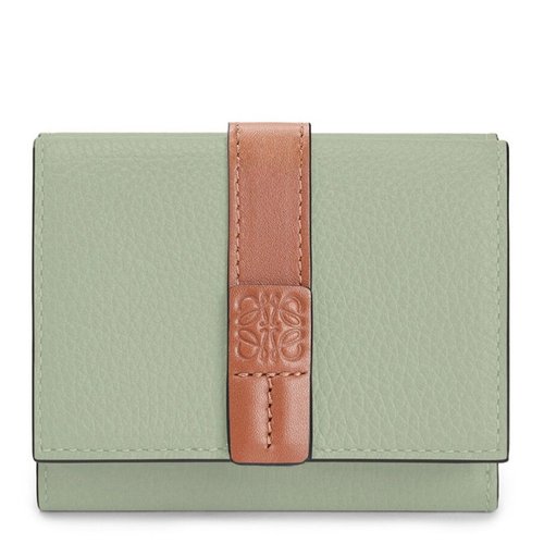 LOEWE Trifold Calfskin Wallet Rosemary/Tan - Pink - C660TR2X01.6465 7.8CM