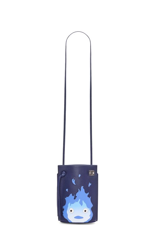 LOEWE x Howls Calcifer Dice Pocket In Classic Calfskin - Marine