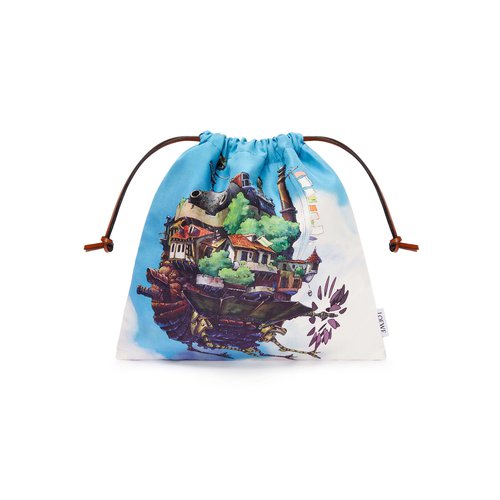 LOEWE x Howls Moving Castle Drawstring Pouch In Canvas - Multicolor