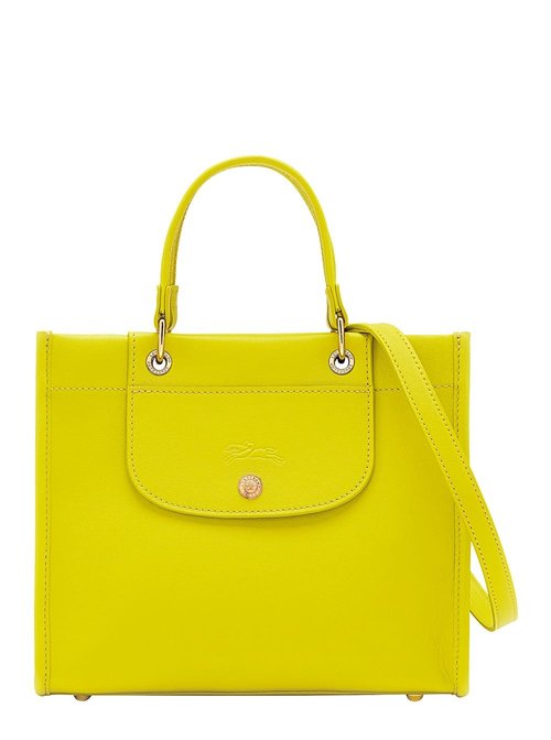LOngchamp Handbag With Embossed Logo On The FrOnt And Adjustable And Removable Shoulder Strap In Leather - Gold Tone/Green/Two Tone - 10309HGO036