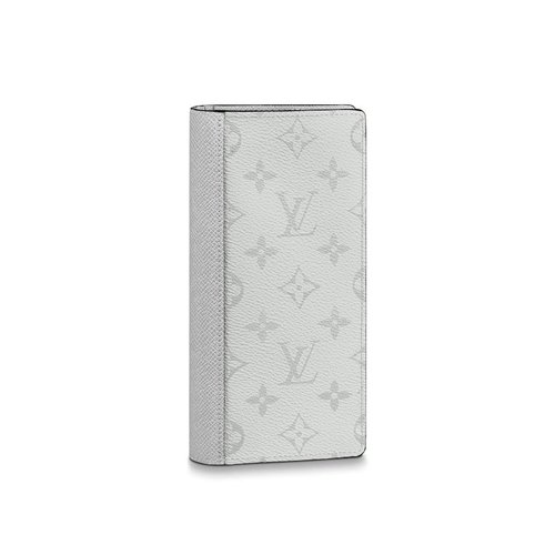 Louis Vuitton Brazza Wallet Monogram Antarctica Taiga - White